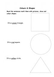 English Worksheet: Shapes&Colours