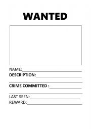 English Worksheet: �wanted�poster