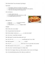 English Worksheet: Present Perfect Dialogue Practice