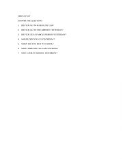 English Worksheet: Answer the questions using simple past