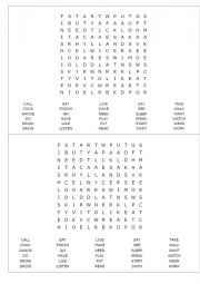 English Worksheet: Common Verbs Crossword - 6th garde