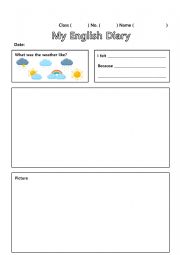 English Worksheet: My English Diary