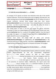 MID-TERM 2 TEST 9th form