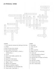28 Phrasal verbs (Crossword)