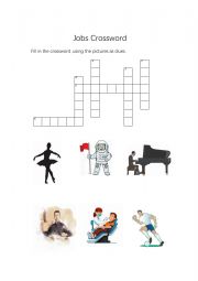 English Worksheet: Crossword of jobs