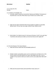 English Worksheet: Matilda L11-L12 (pp.134-176)