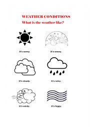 English Worksheet: Weather Conditions