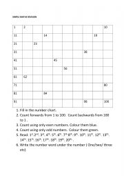 English Worksheet: Simple maths revision