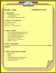 English Worksheet: PHOTO  DESCRIPTION