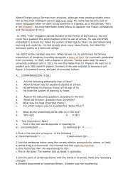 English Worksheet: Albert Einshtein