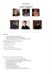 English Worksheet: Friends season 1 episode 3