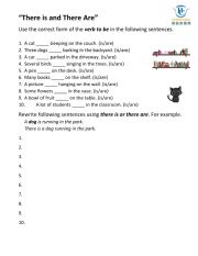 English Worksheet: There is and There are