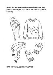 English Worksheet: Winter clothing