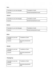 English Worksheet: Wordsquares fall words