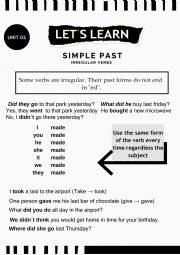 English Worksheet: Simple past 