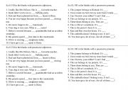 English Worksheet: possessive adjectives / possessive pronoun