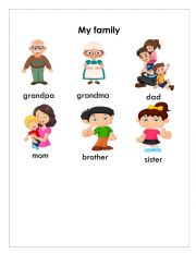 English Worksheet: My family