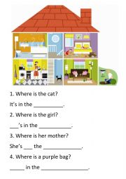 English Worksheet: in the house fun tasks