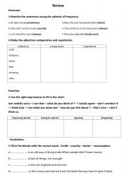 English Worksheet: unit 5 AND 4review