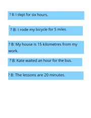 English Worksheet: How long and how far question game
