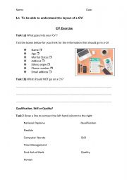 To be able to understand the layout of a CV