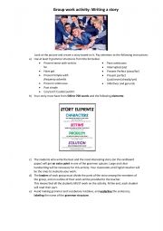 English Worksheet: Writing a story:Group Work activity