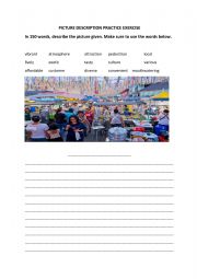 English Worksheet: Picture Description Exercise