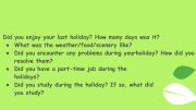 English Worksheet: After holidays