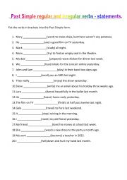 Past Simple - statements. Regular and irregular verbs.