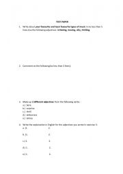 English Worksheet: test 