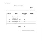 English Worksheet: Sentence Structure Quiz 25 questions