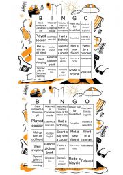 English Worksheet: Holidays Bingo