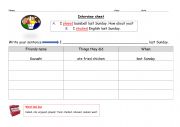 interview sheet verbs