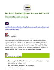 English worksheet: Succes, failure and the drive to keep creating