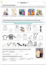 English Worksheet: market day