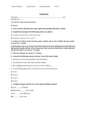 English Worksheet: Listening Test II (song) Advanced English 