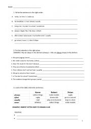 English Worksheet: Adverbs of frequency and Past simple irregular