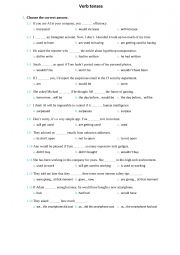 English Worksheet: Verb tenses