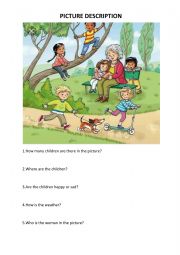 English Worksheet: picture description