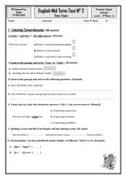 Mid term test02.9th form