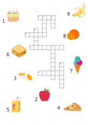 English Worksheet: Food crossword
