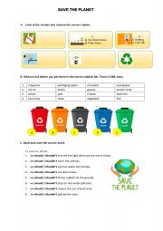 English Worksheet: Save th earth