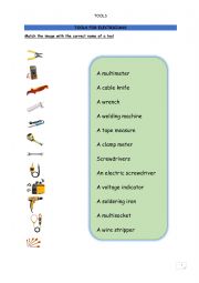 English Worksheet: Tools for electricians