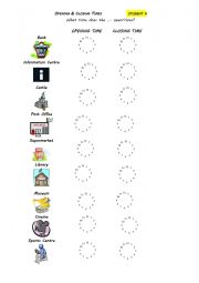 Opening and closing times
