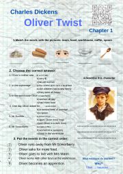 English Worksheet: Charles Dickens.Oliver Twist.Chapter 1