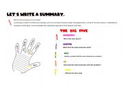 English worksheet: HOW TO WRITE A SUMMARY