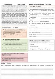 English Worksheet: Moroccan 1st Bac Students: Diagnostic test