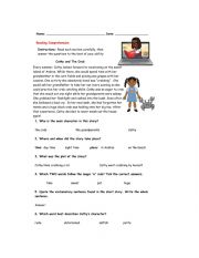 English Worksheet: Cathy and the Crabs