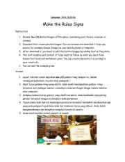 Language Arts Activity(Rules in Library)