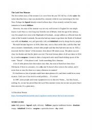 English Worksheet: The Loch Ness Monster 